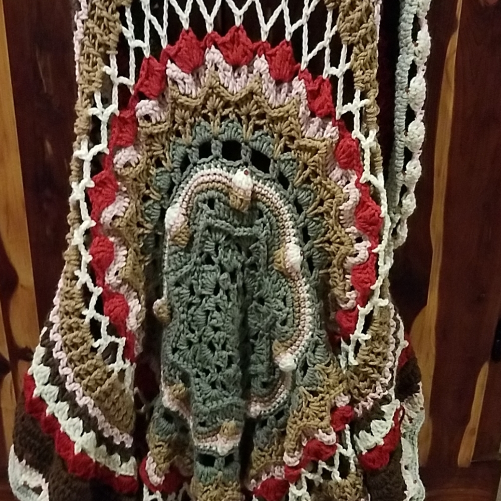 Vintage crocheted vest...handmade no tags